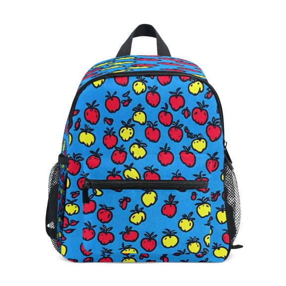 Mini Backpack Hand Drawn Apples Pattern - Durable with Safety Features for 3-8 Years