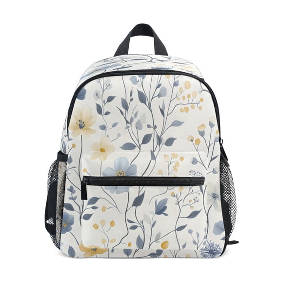 Mini Backpack Hand Drawn Spring Flowers - Durable with Safety Features for 3-8 Years