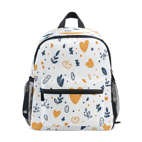 Mini Backpack Heart and Leaf Pattern - Durable with Safety Features for 3-8 Years