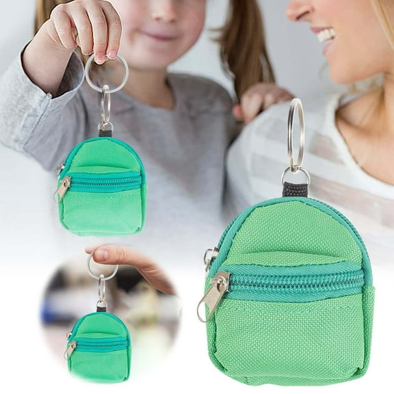 Mini Backpack Keychain Pouch Compact Coin Holder for Keys and Bags