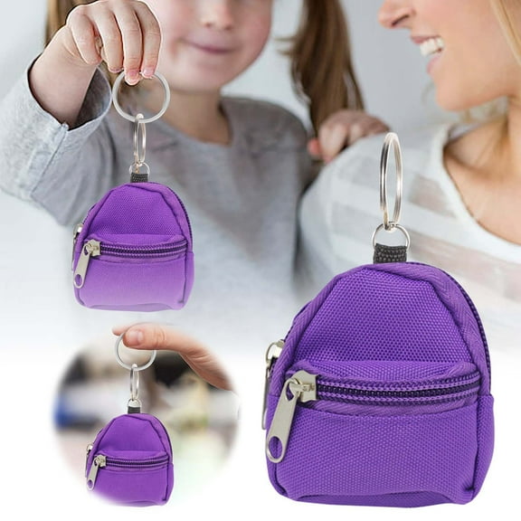 Mini Backpack Keychain Pouch Compact Coin Holder for Keys and Bags