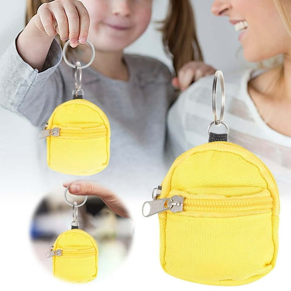 Mini Backpack Keychain Pouch Compact Coin Holder for Keys and Bags