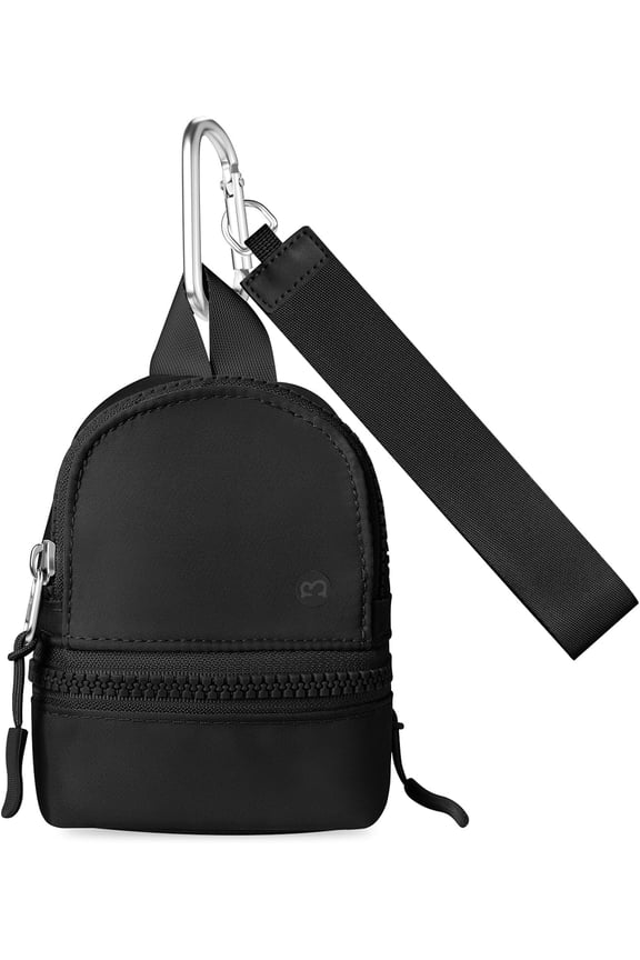 Mini Backpack Keychain Wristlet Pouch Small Change Coin Purse Cute Zipper Wallet With 3 RFID Card Slots For Women/Men Airpods Cosmetics