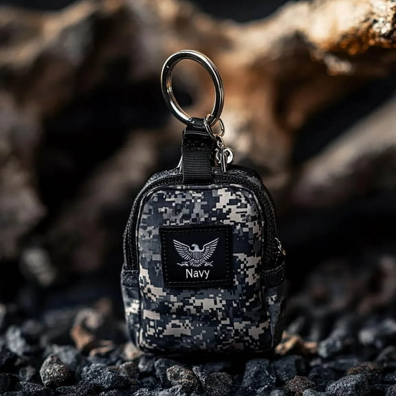 Mini Backpack Keychain with Carabiner Clip Portable Key Organizer Nylon Pouch for Keys and Small Accessories