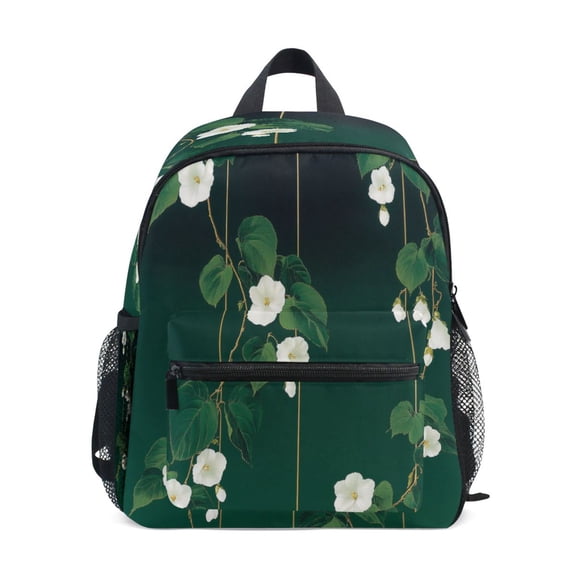 Mini Backpack Luxurious Green Floral - Durable with Safety Features for 3-8 Years