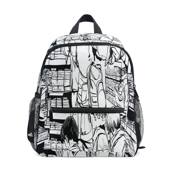 Mini Backpack Manga Style Bookstore - Durable with Safety Features for 3-8 Years