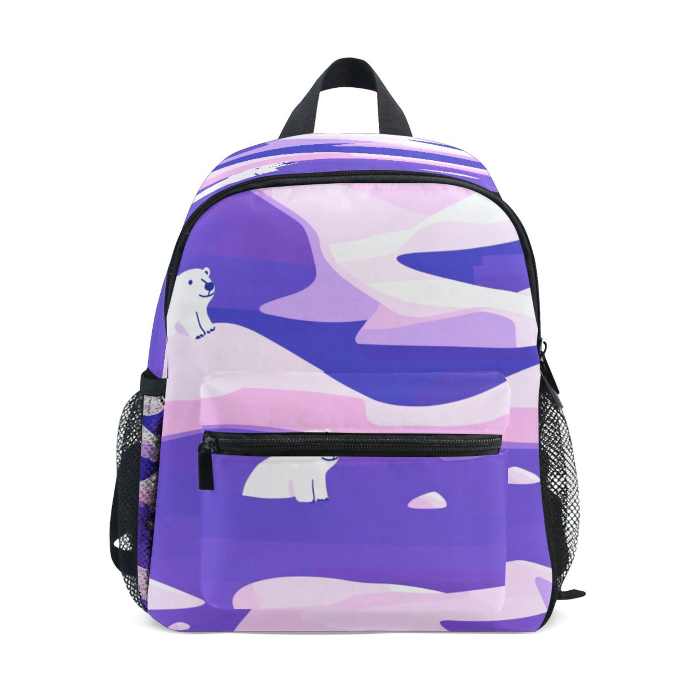 Mini Backpack Minimalist Polar Bear Purple - Durable with 