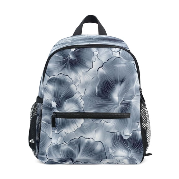 Mini Backpack Monochrome Flower Pattern - Durable with Safety Features for 3-8 Years