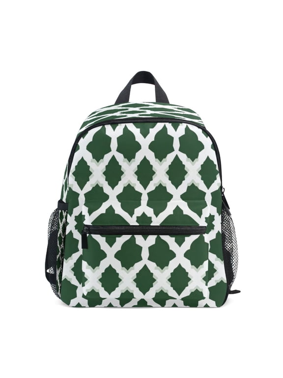 Mini Backpack Moroccan Green Stripe - Durable with Safety Features for 3-8 Years