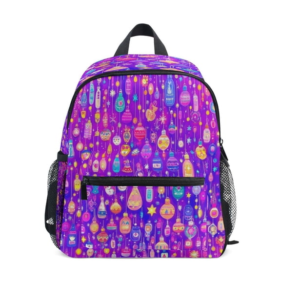 Mini Backpack Neon Lanterns Pattern - Durable with Safety Features for 3-8 Years