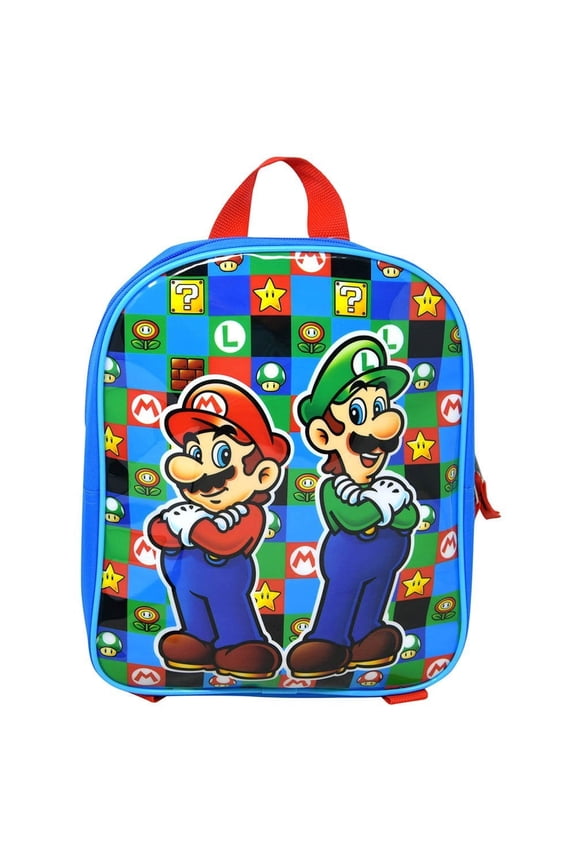 Mini Backpack - Nintendo Mario Super - Mario/Luigi 11"