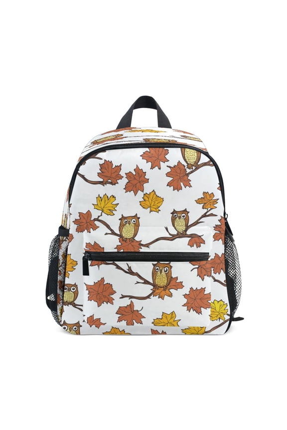 Mini Backpack Owl and Falling Leaves - Durable with Safety Features for 3-8 Years