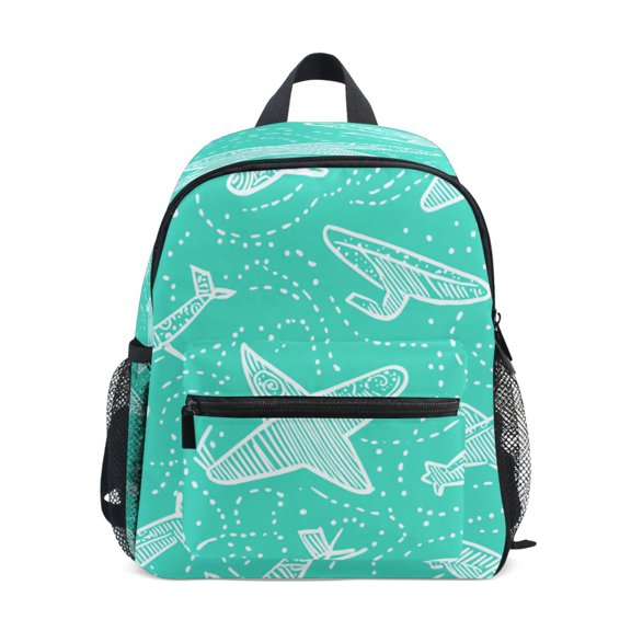 Mini Backpack Pattern Of Doodle Airplanes - Durable with Safety Features for 3-8 Years