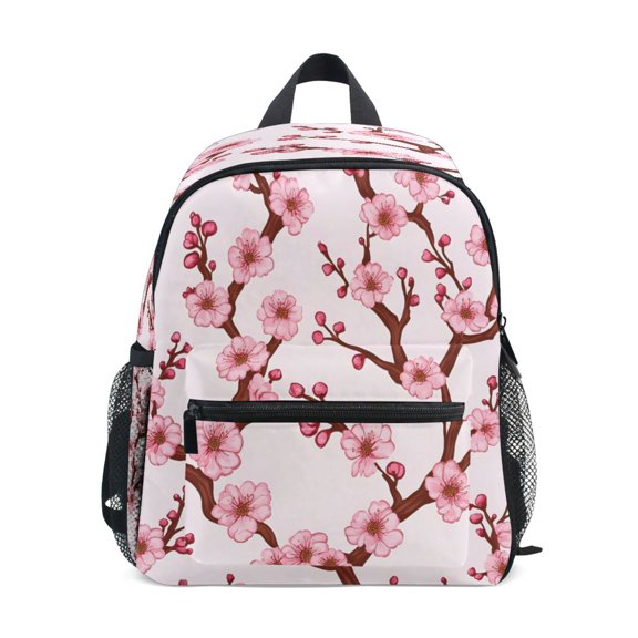 Mini Backpack Pink Blossom Branches - Durable with Safety Features for 3-8 Years
