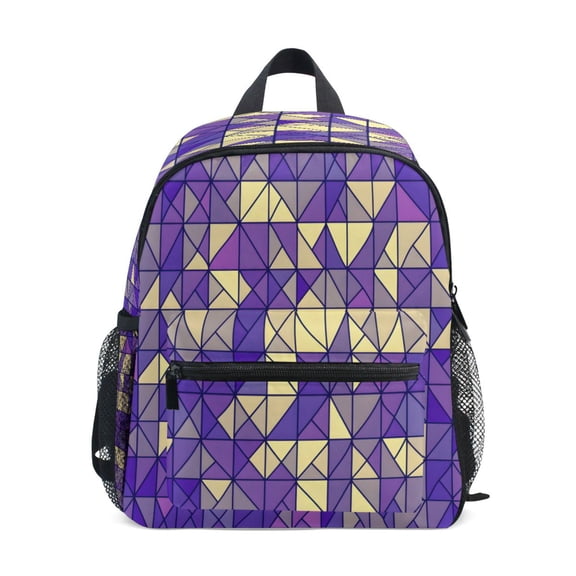 Mini Backpack Purple Abstract Pattern - Durable with Safety Features for 3-8 Years