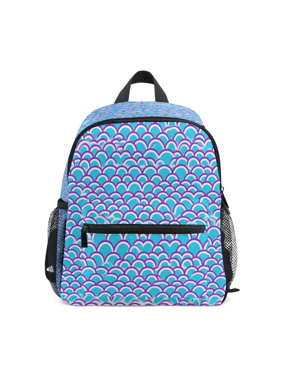 Mini Backpack Purple Fish Scales - Durable with Safety Features for 3-8 Years