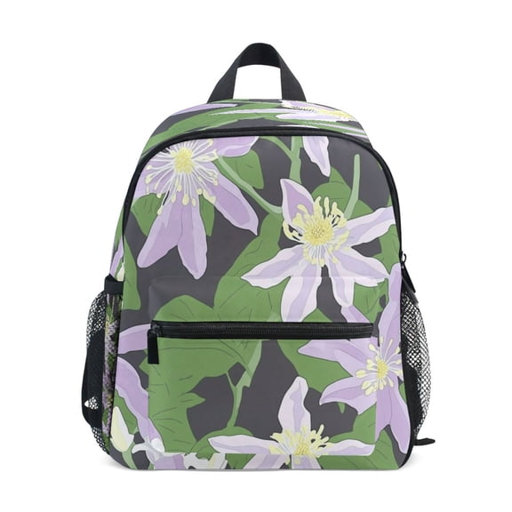 Mini Backpack Purple Flowers Pattern - Durable with Safety Features for 3-8 Years