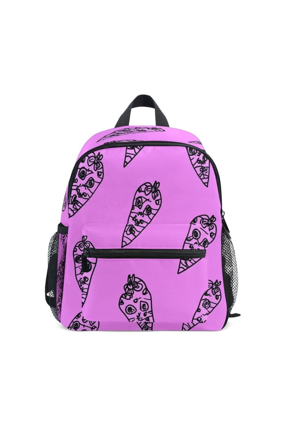 Mini Backpack Purple Odd Carrot - Durable with Safety Features for 3-8 Years