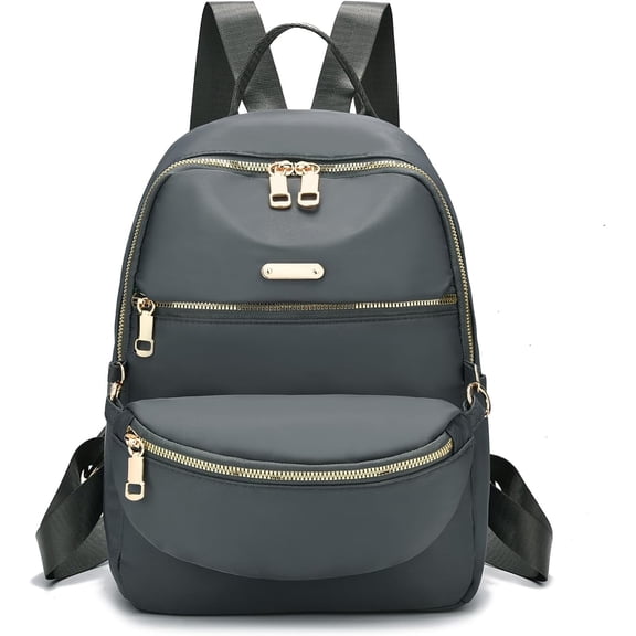 Mini Backpack Purse 2pcs Small Backpack for Women Casual Daypack Nylon Ladies Lightweight Casual Daily Travel Bags, Grey, One Size