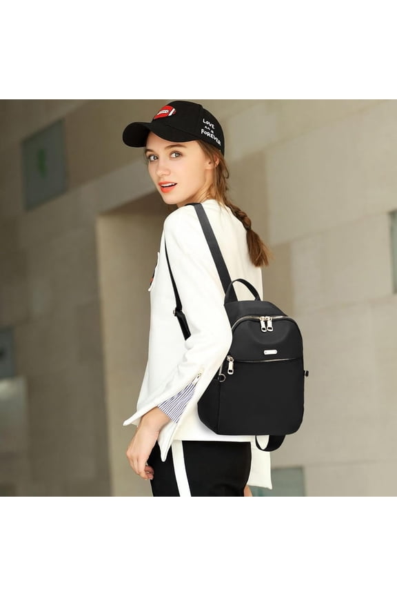 Mini Backpack Purse Small Backpack for Women Casual Daypack Nylon Ladies Lightweight Casual Daily Travel Bags Pink