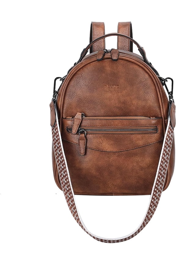 Mini Backpack Purse for Women, Cute Convertible Leather Handbag Multipurpose Shoulder Bags Travel Daypack 3 Ways to Carry,Brown
