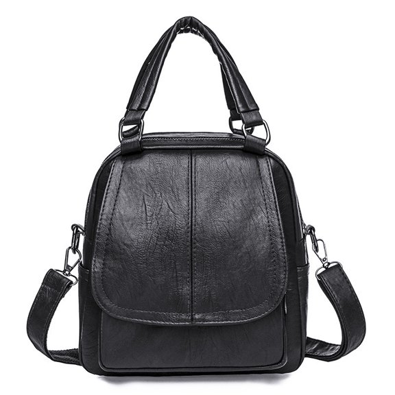 Mini Backpack Purse for Women, Small Size Ladies Fashion Everyday Travel Multipurpose Design Handbags and Shoulder Purses, Coffee-black-