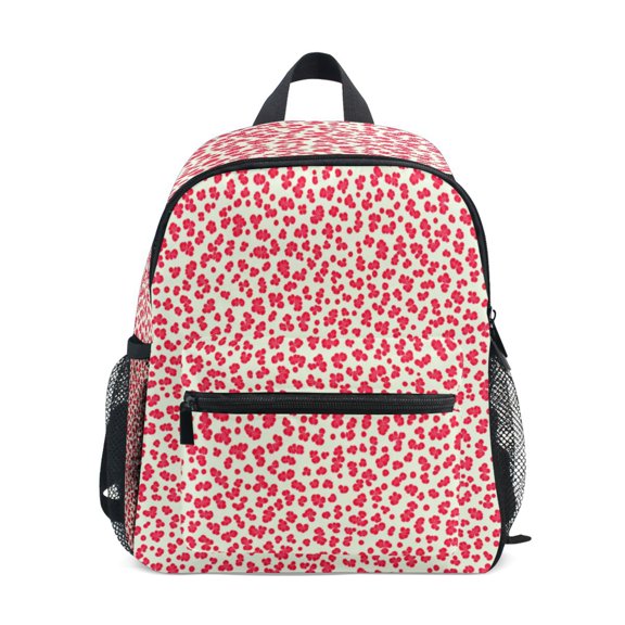 Mini Backpack Red Flower Pattern - Durable with Safety Features for 3-8 Years