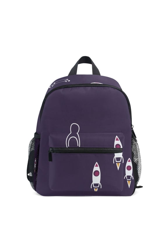 Mini Backpack Rocket Pattern - Durable with Safety Features for 3-8 Years