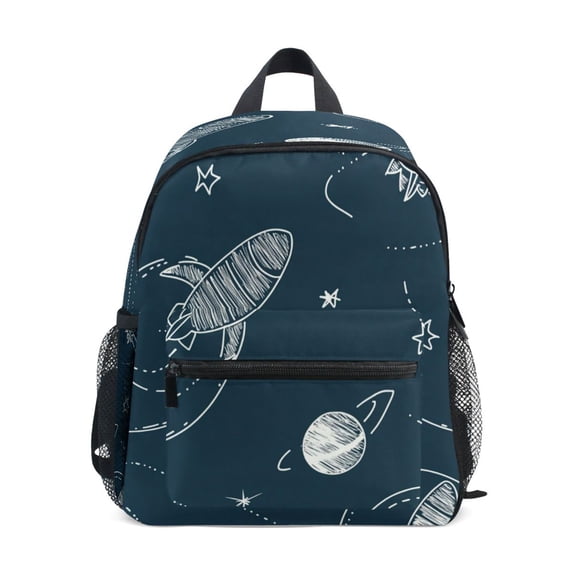 Mini Backpack Rockets and Planets Pattern - Durable with Safety Features for 3-8 Years