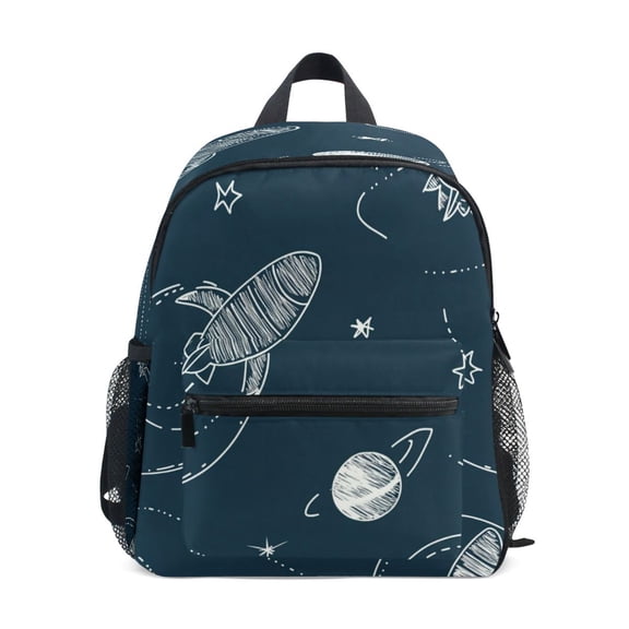 Mini Backpack Rockets and Planets Pattern - Durable with Safety Features for 3-8 Years