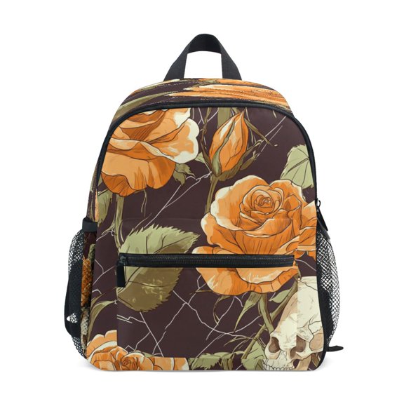 Mini Backpack Rose and Skull - Durable with Safety Features for 3-8 Years