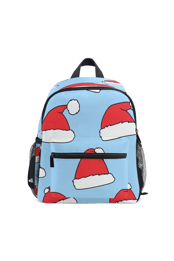Mini Backpack Santa Hat Pattern - Durable with Safety Features for 3-8 Years