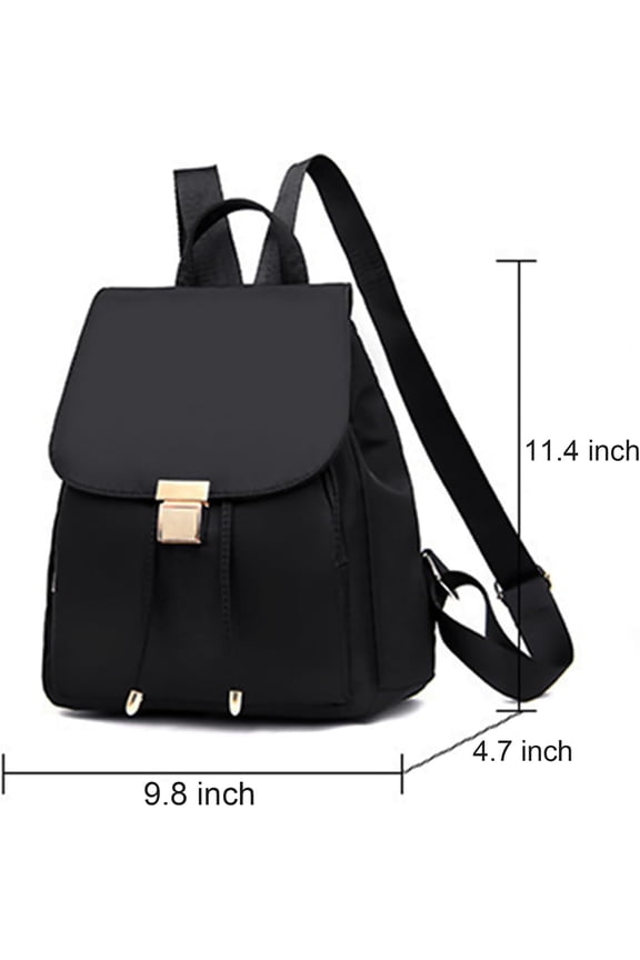 Mini Backpack Small Nylon Backpack for Women Trendy Lightweight Travel Purse Black Personal Item Back Pack