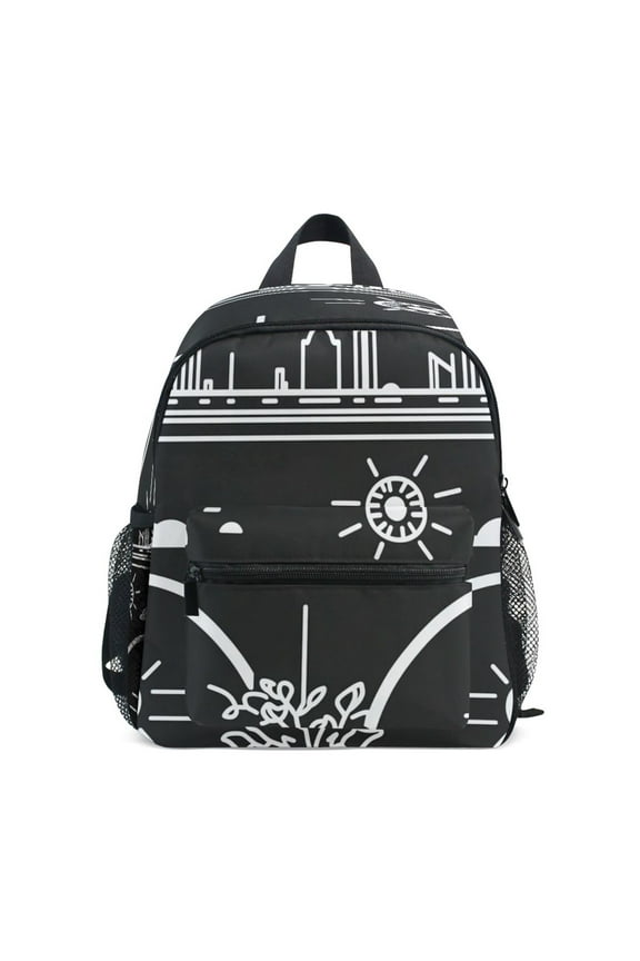 Mini Backpack Stylized Urban Elements - Durable with Safety Features for 3-8 Years