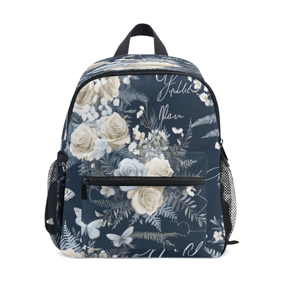 Mini Backpack Vintage Flowers Pattern - Durable with Safety Features for 3-8 Years