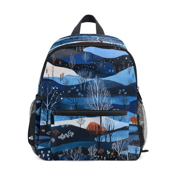 Mini Backpack Winter Landscape Illustration - Durable with Safety Features for 3-8 Years