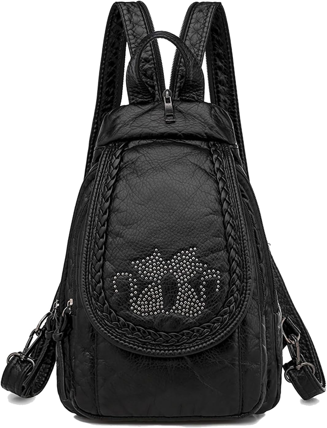 Mini Backpack for Women, Soft Washed PU Leather Small 