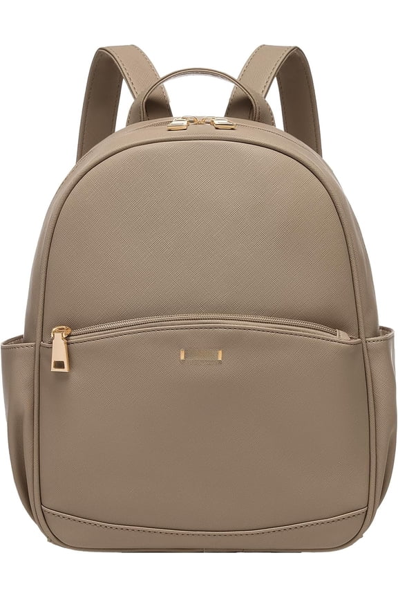Mini Backpack for Women - Leather Backpack Cute Backpacks with Multiple Pockets for Travel College Work - Khaki