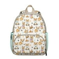 thumbnail image 1 of Mini Backpack with Adorable Puppy Paw Print, Lightweight School Bag for Dog Fans, Bone Pattern Design, 1 of 4
