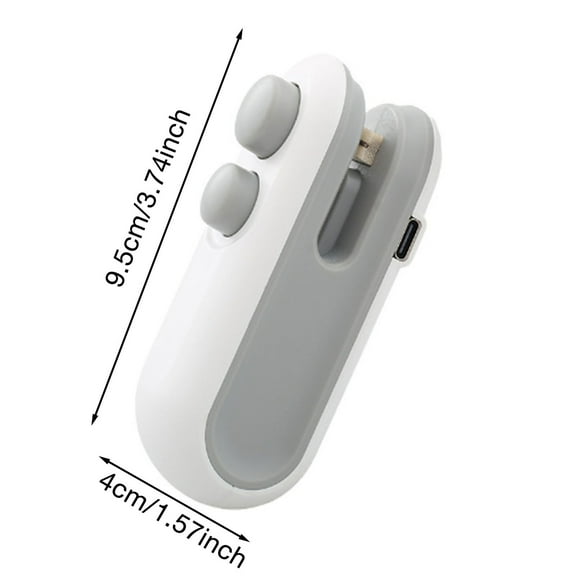 Mini Bag Sealer 1 Pack Bag Sealer with Cutter and Magnet 2 in 1 Mini Bag Resealer Machine Portable Handheld Rechargeable Heat Vacuum Food Sealer for Plastic Bags Snacks & Food Storage, White