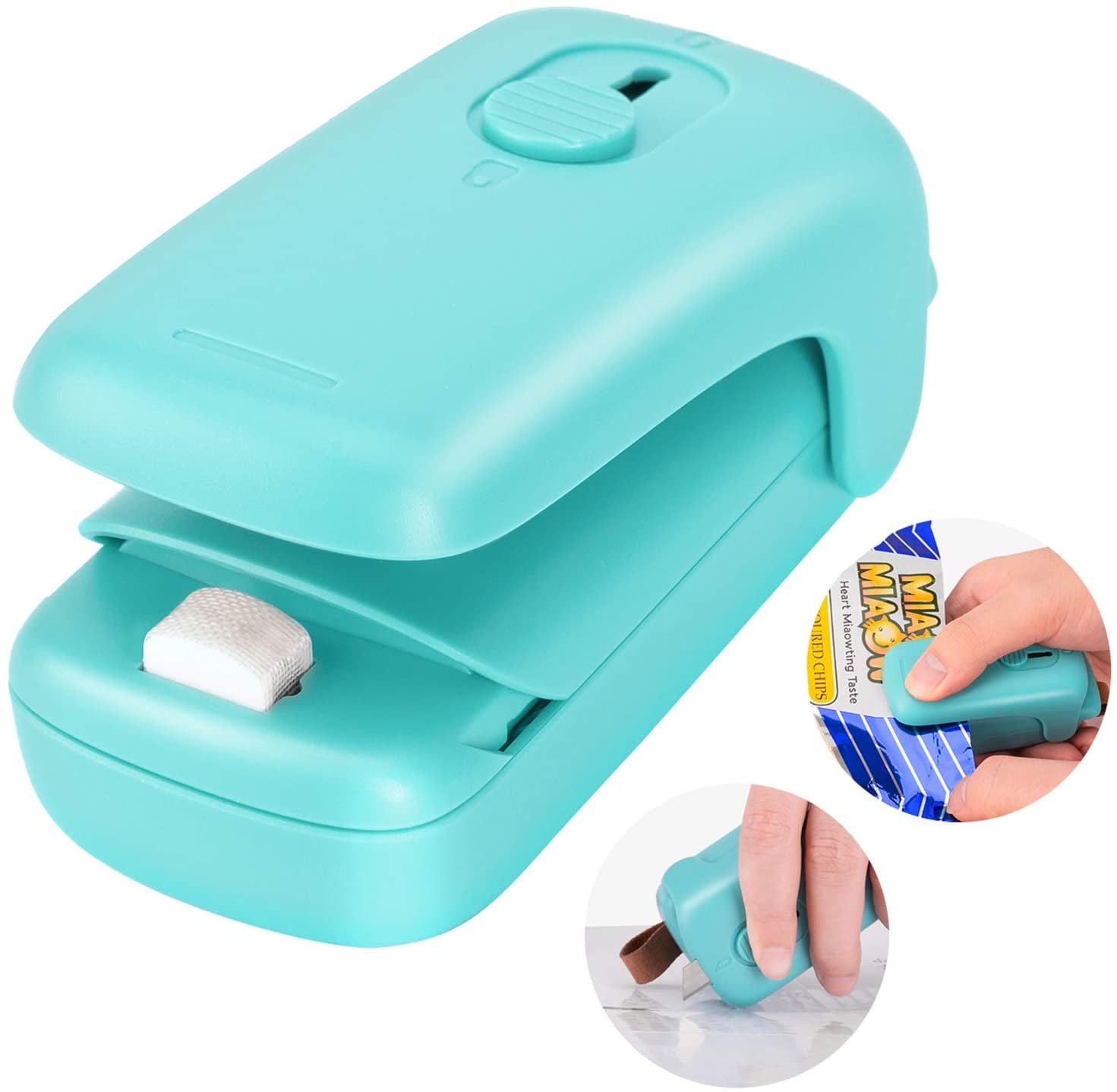 Mini Bag Sealer, 2 in 1 Portable Heat Sealer and Cutter, Chip Bag Food ...