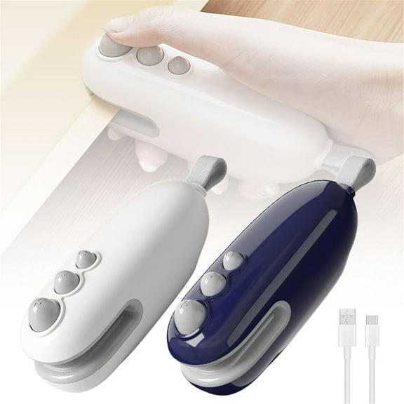 Mini Bag Sealer, 2025 New USB Rechargeable Bags Sealers, 2 in 1 Bag Sealer Heat Seal with Cutter and Sealing, Portable Vacuum Food Sealers for Home Kitchen (Blue，1pcs),Mixed，2pcs