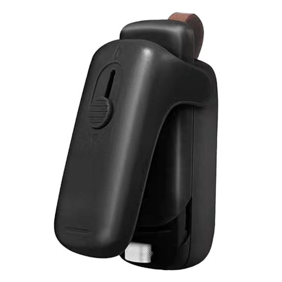 Mini Bag Sealer, 2025 Upgraded 2 in 1 Bag Sealer Heat Seal with Cutter and with Lanyard, Rechargeable Portable Resealer Machine for Snack Plastic Bags Food Storage Travel, 1.57x2.95 Inch, Black