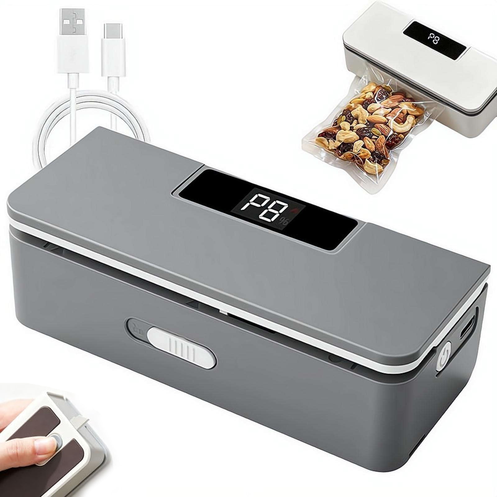 Travel Cutter Machine Mini Bag Sealer with Cutter and Magnet, 3 in 1 Rechargeable Heat ...