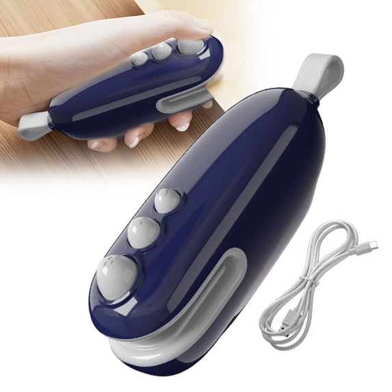 Mini Bag Sealer with Cutter, Rechargeable, Handheld Heat Sealer Machine with Magnetic, Portable Bag Sealer Heat Seal for Keep Food Fresh and Snacks Crispy. Blue