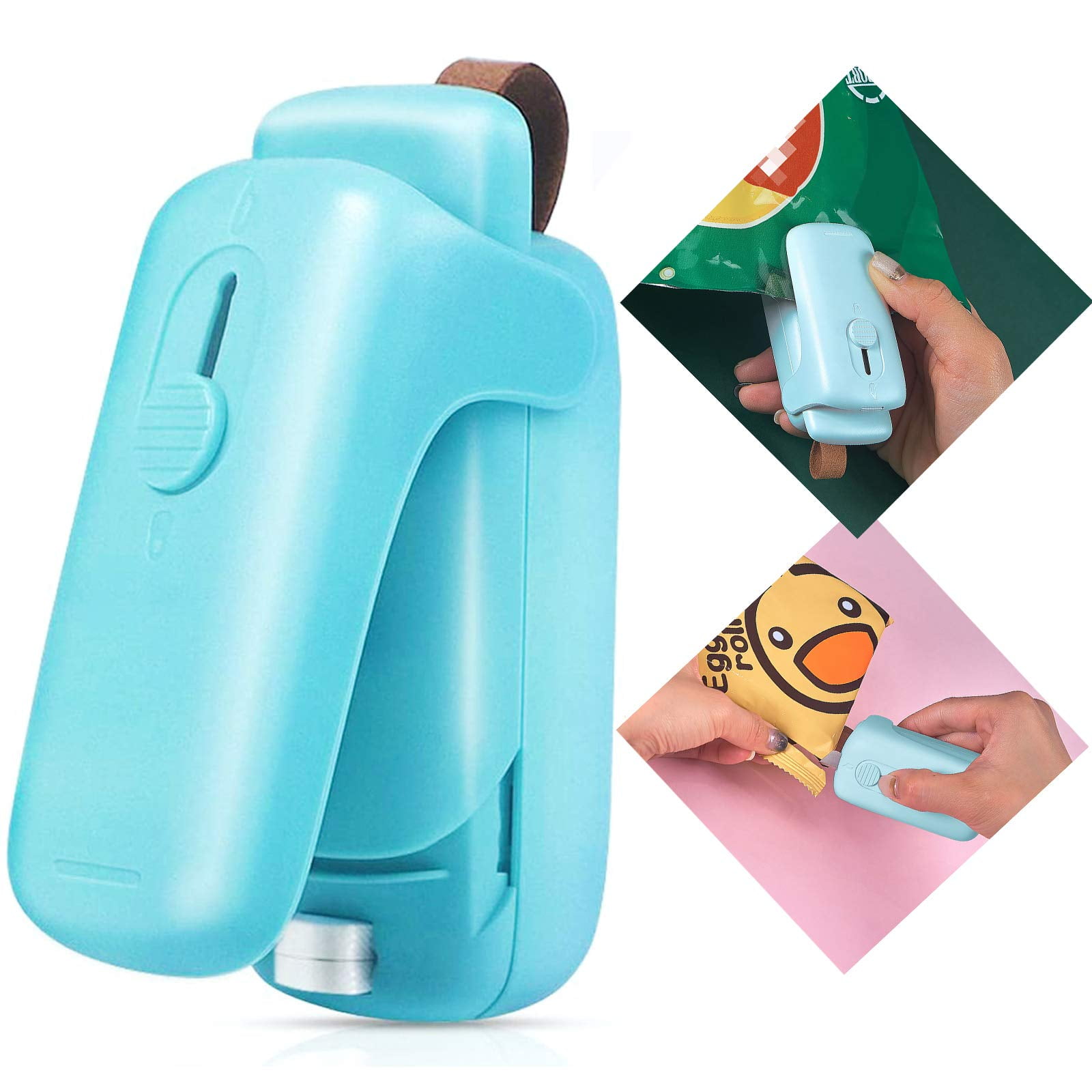 2 PACK Mini Bag Sealer Heat Seal, Handheld Food Sealer Bag Resealer for  Food Storage, Portable Smart Heat Sealer Machine with 45” Power Cable for  Chip