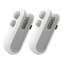 Mini Bag Sealer USB C Rechargeable Bag Sealer 2 In 1 Bag Sealer Heat Seal with Cutter And Magnet Mini Bag Resealer Machine for Plastic Bags Snack Bags Small Snack Sealing Machine(White*2,3.7x1.5)