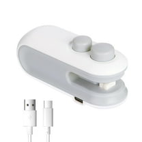 Mini Bag Sealer, Upgraded 2 in 1 Heat Sealer&Cutter, Rechargeable USB C Bag Sealer Heat Seal Machine with , Portable Resealer Machine Sealer for Bags (1, White)