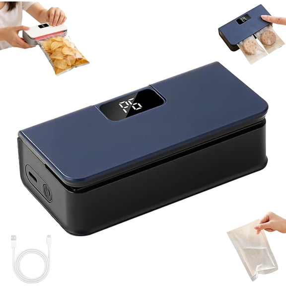 Mini Bag Sealer and Cutter Rechargeable, 6-Level Adjustable Heat Sealer with Magnetic Base for Kitchen and On-the-Go Use