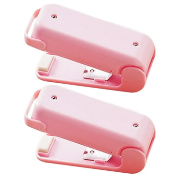 Mini Bag Sealers, Handheld Heat Vacuum, 2 in 1 Sealer & Cutter with Lanyard, Portable Resealer Machine for Plastic Bags Food Snacks Storage Food Sealer Vacuum Sealer Bags Pink